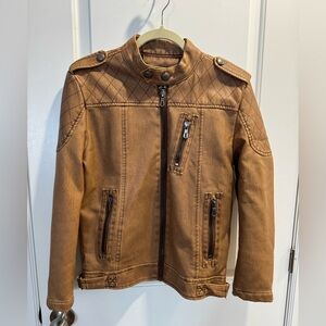 Tan faux leather jacket